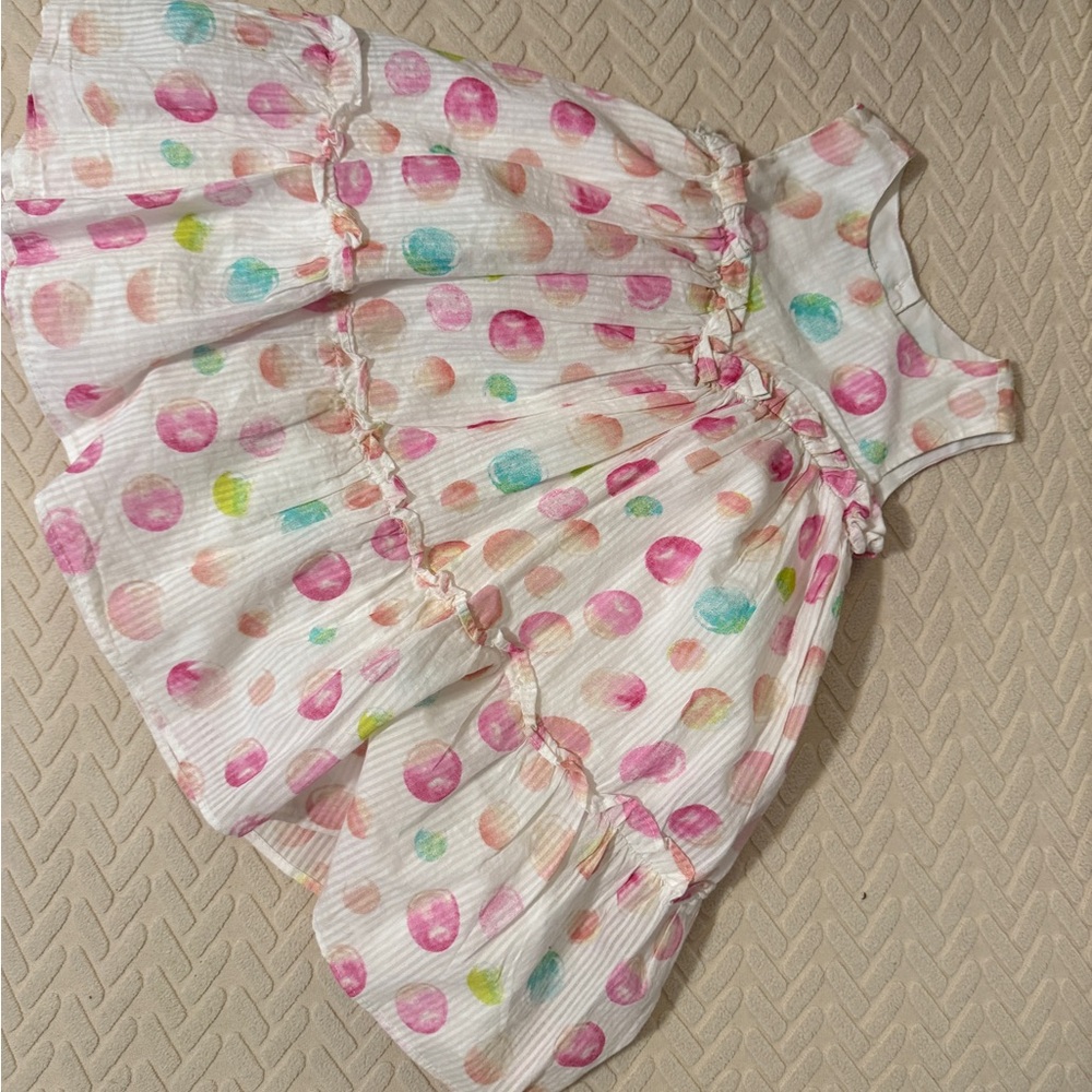 Pippa & Julie Polka Dot Kids Dress - Pink, Green, Orange